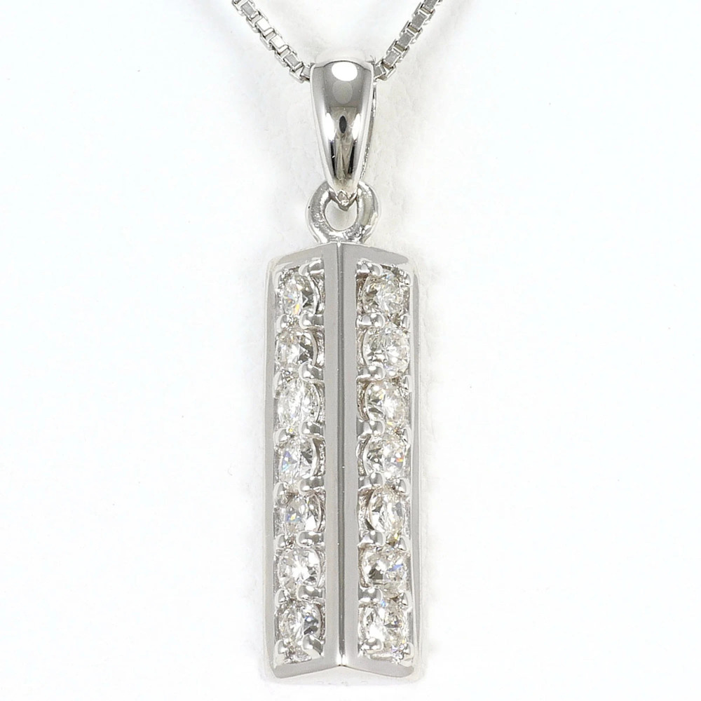 PT900 Platinum / PT850 Necklace with 0.50ct Diamond, Total Weight 4.2g, 40cm ...